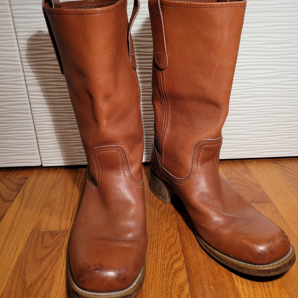 Unbranded Campus Boots Western Cowboy Leather Ranch Biker Brown Men's 10D?